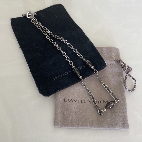 David Yurman Smoky Quartz Figaro Chain Necklace - Picture 3 of 5